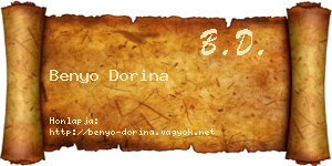 Benyo Dorina névjegykártya
